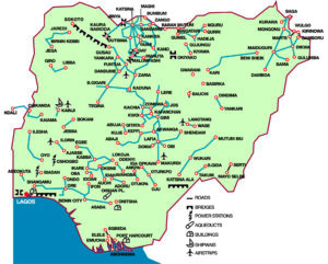 cartina delle realizzazioni pubbliche Prono Nigeria
